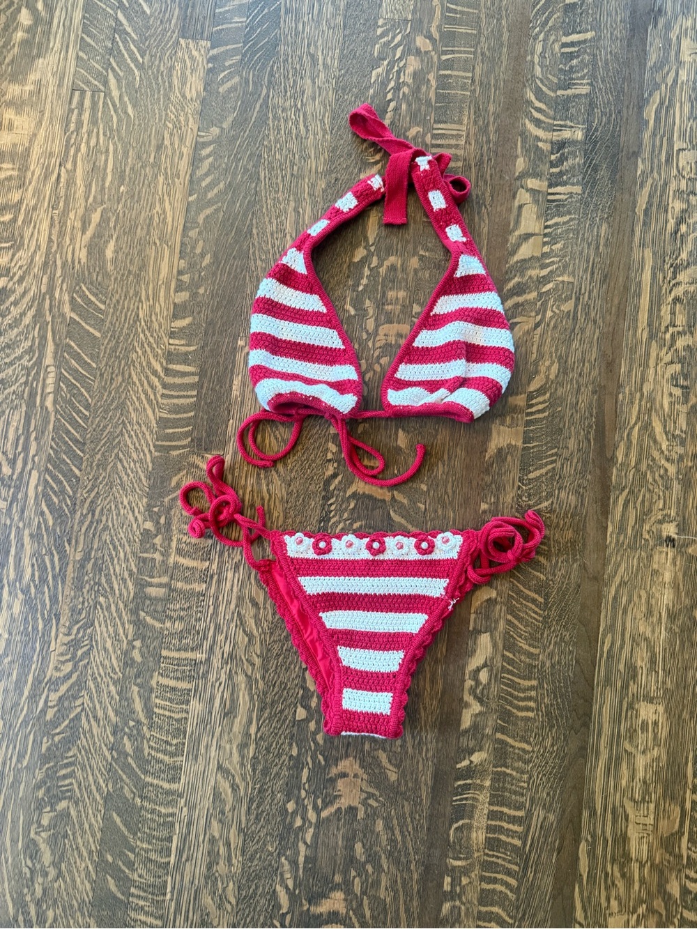 Frankie’s Bikinis Crochet Bikini Set- size small